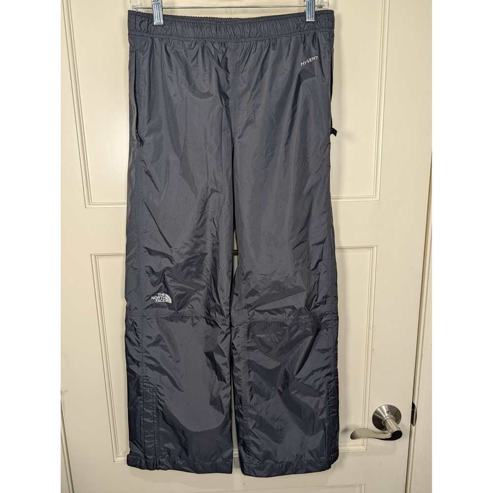 The North Face Boys HyVent Rain Pants Gray Waterproof Ripstop Size L 14/16